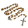 Jerusalem Handmade Olive Wood Rosary with Holy Soil | Catholic Prayer Beads 21.65 Inch